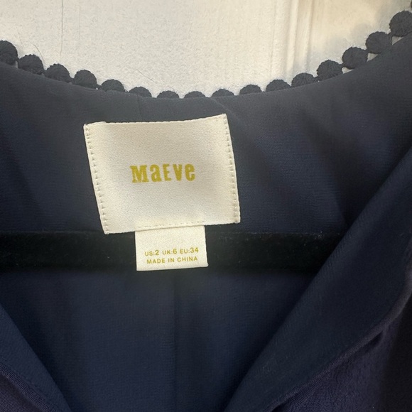 Maeve by Anthropologie Swing Navy and Light Blue Mini Dress Size 2 - Picture 2 of 8